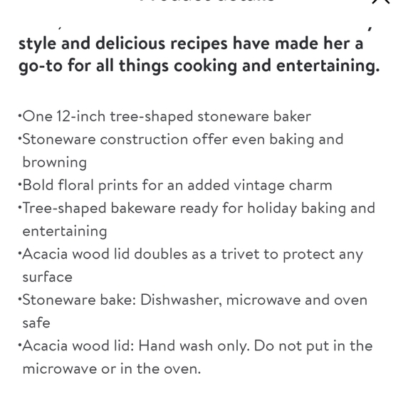 🎄 New Pioneer Woman Tree 12 Inch Ceramic Baking Dish with Wood Serving Lid - Picture 8 of 10